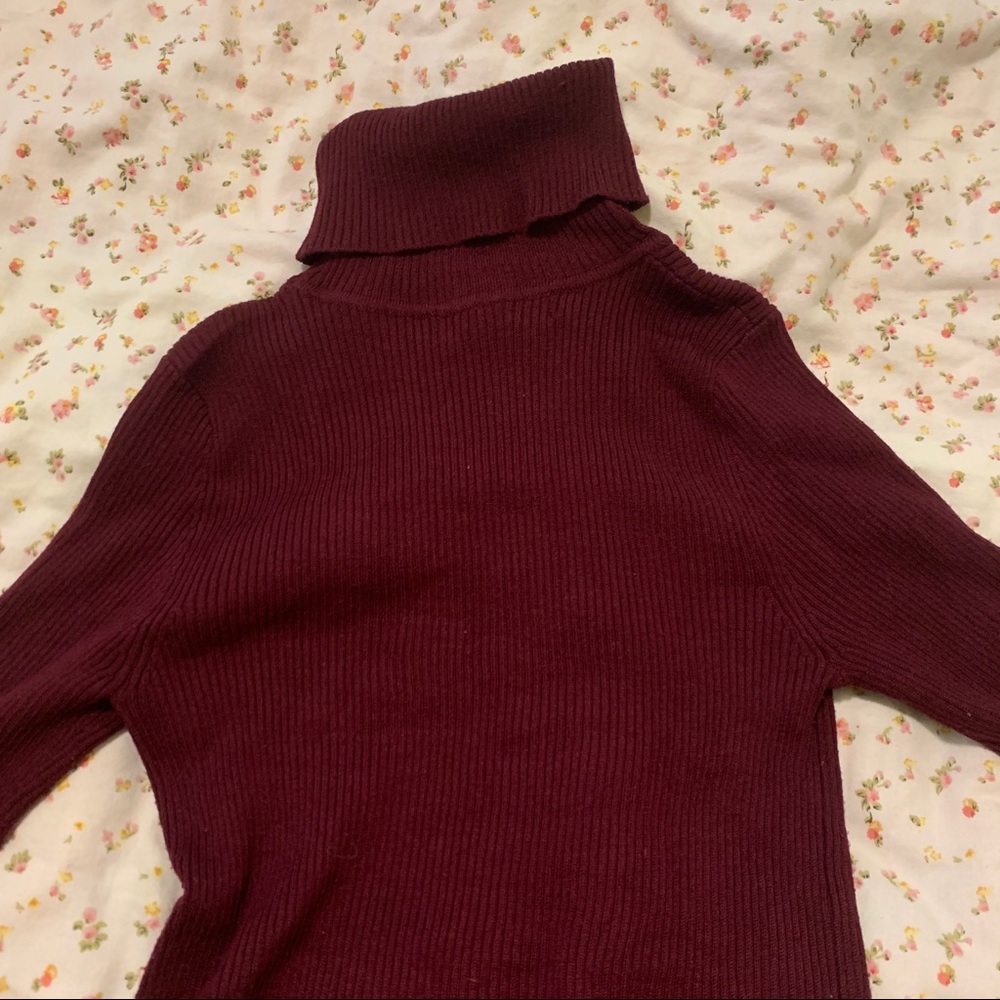 Burgundy/maroon turtleneck sweater